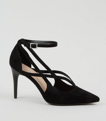 black stiletto court shoes