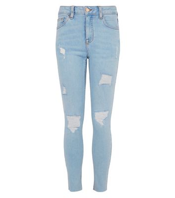 Light blue hotsell skinny ripped jeans