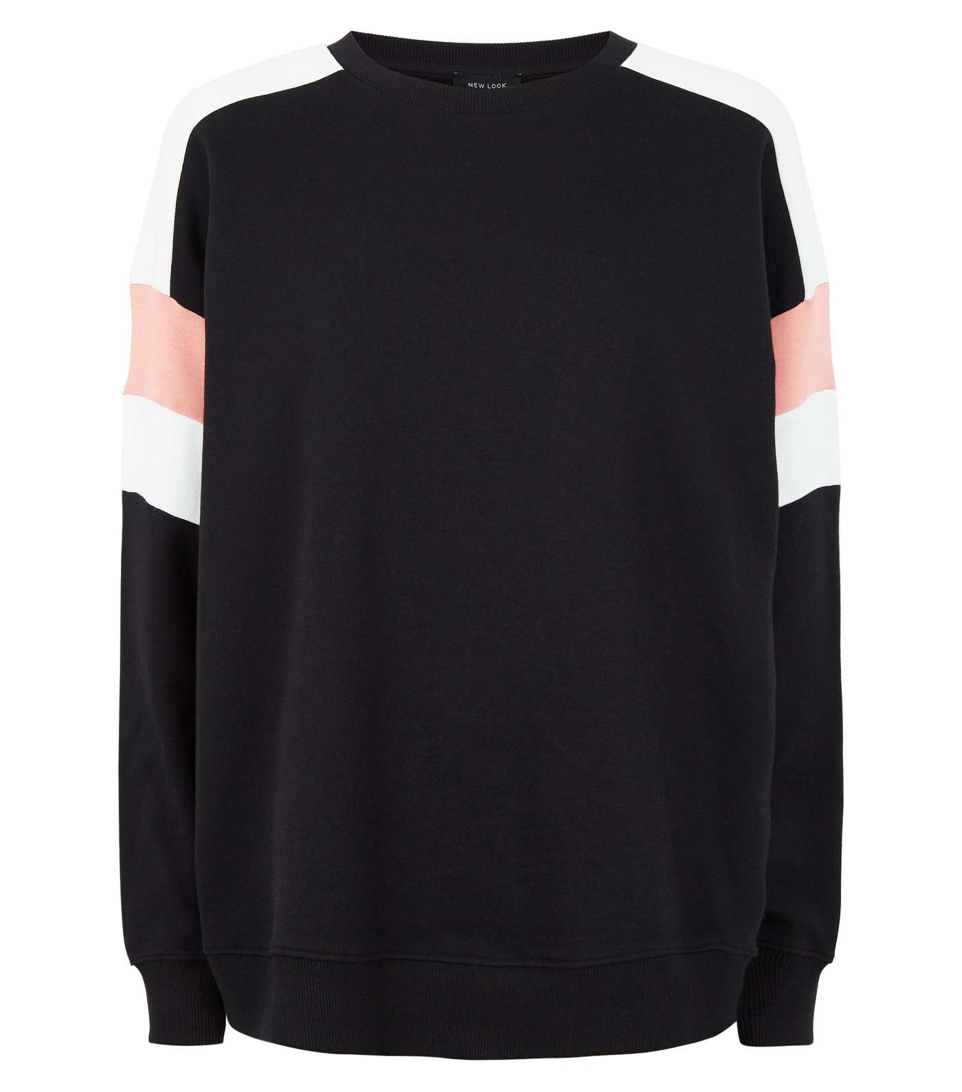 Black Colour Block Raglan Sweatshirt Image 4
