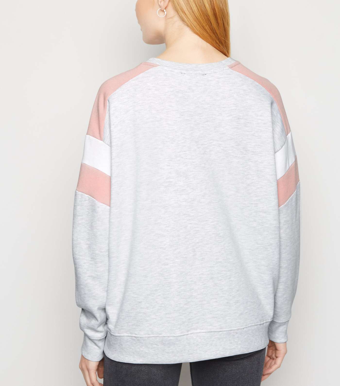 Grey Colour Block Raglan Sweatshirt Image 3