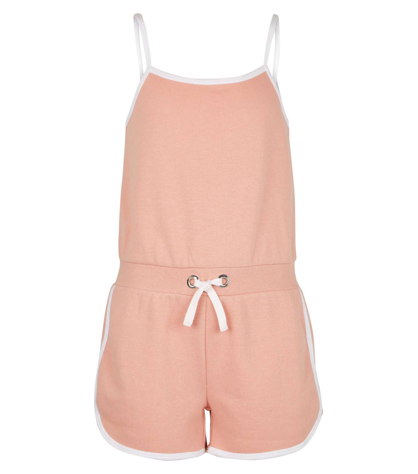 Girls Pink Square Neck Jersey Playsuit Image 4