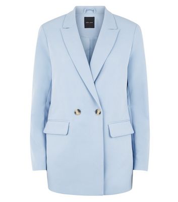 sky blue double breasted blazer