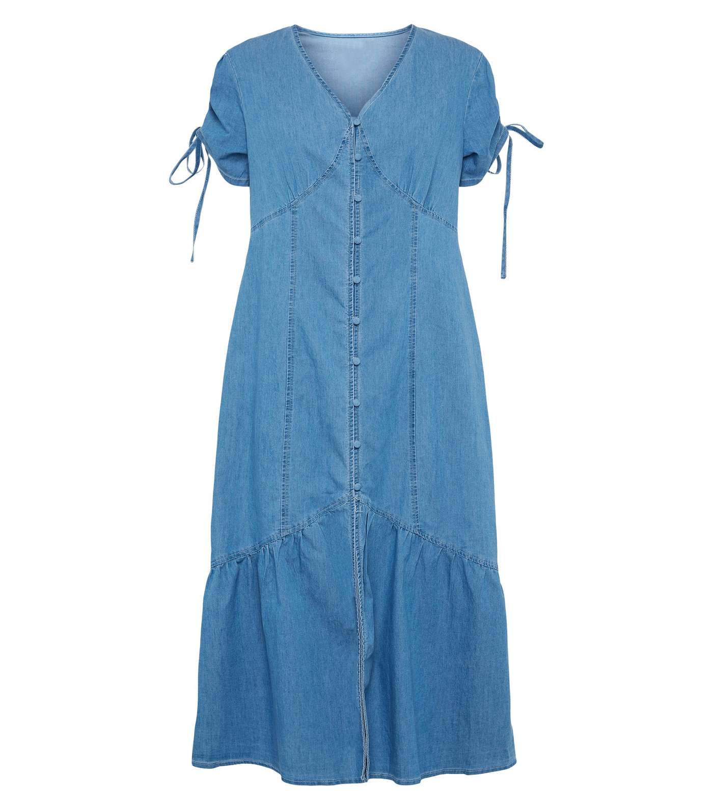 Blue Vanilla Blue Denim Button Front Midi Dress Image 4