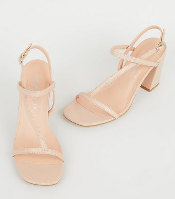 peach block heels