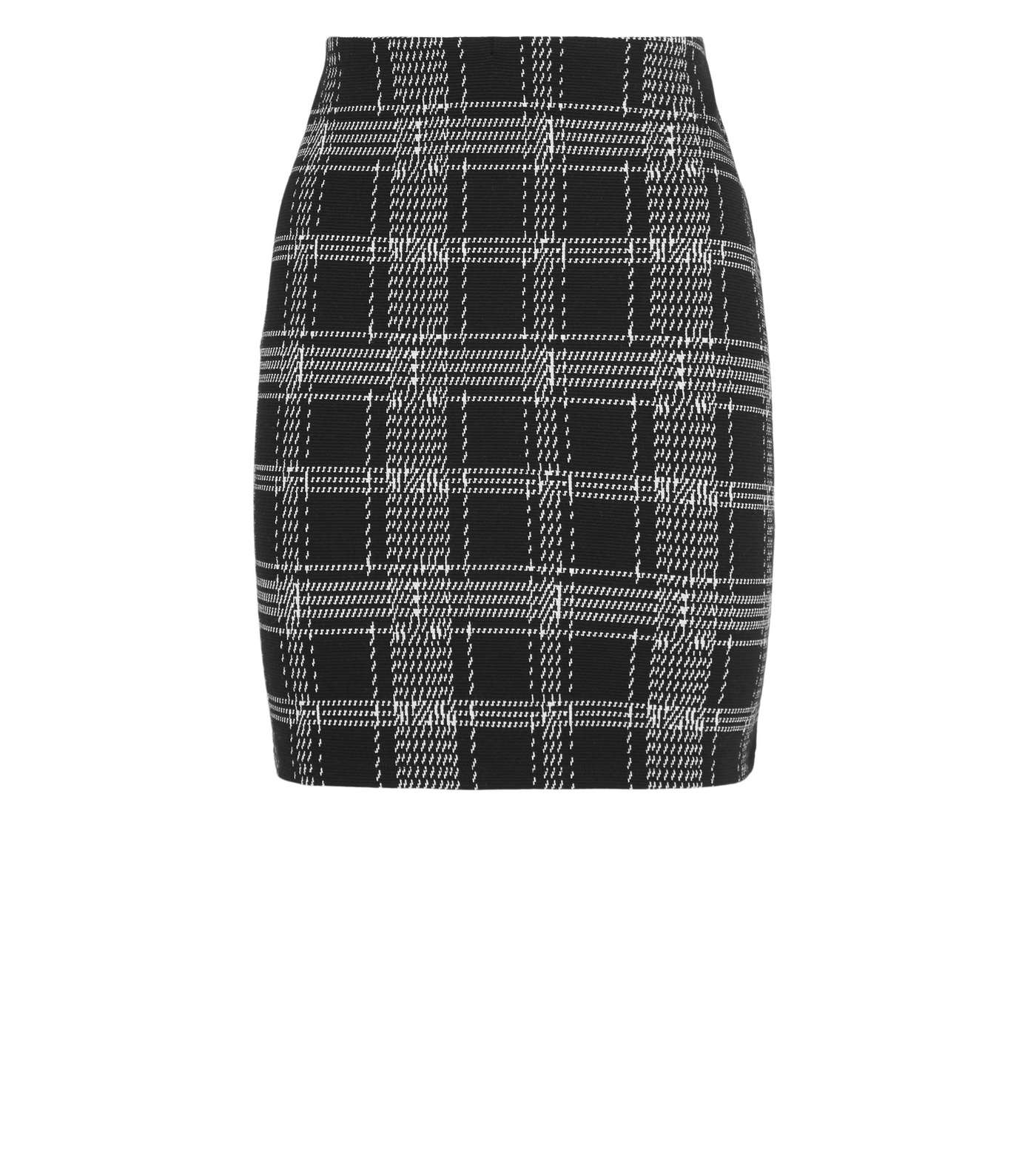 Tall Black Check Tube Mini Skirt Image 4