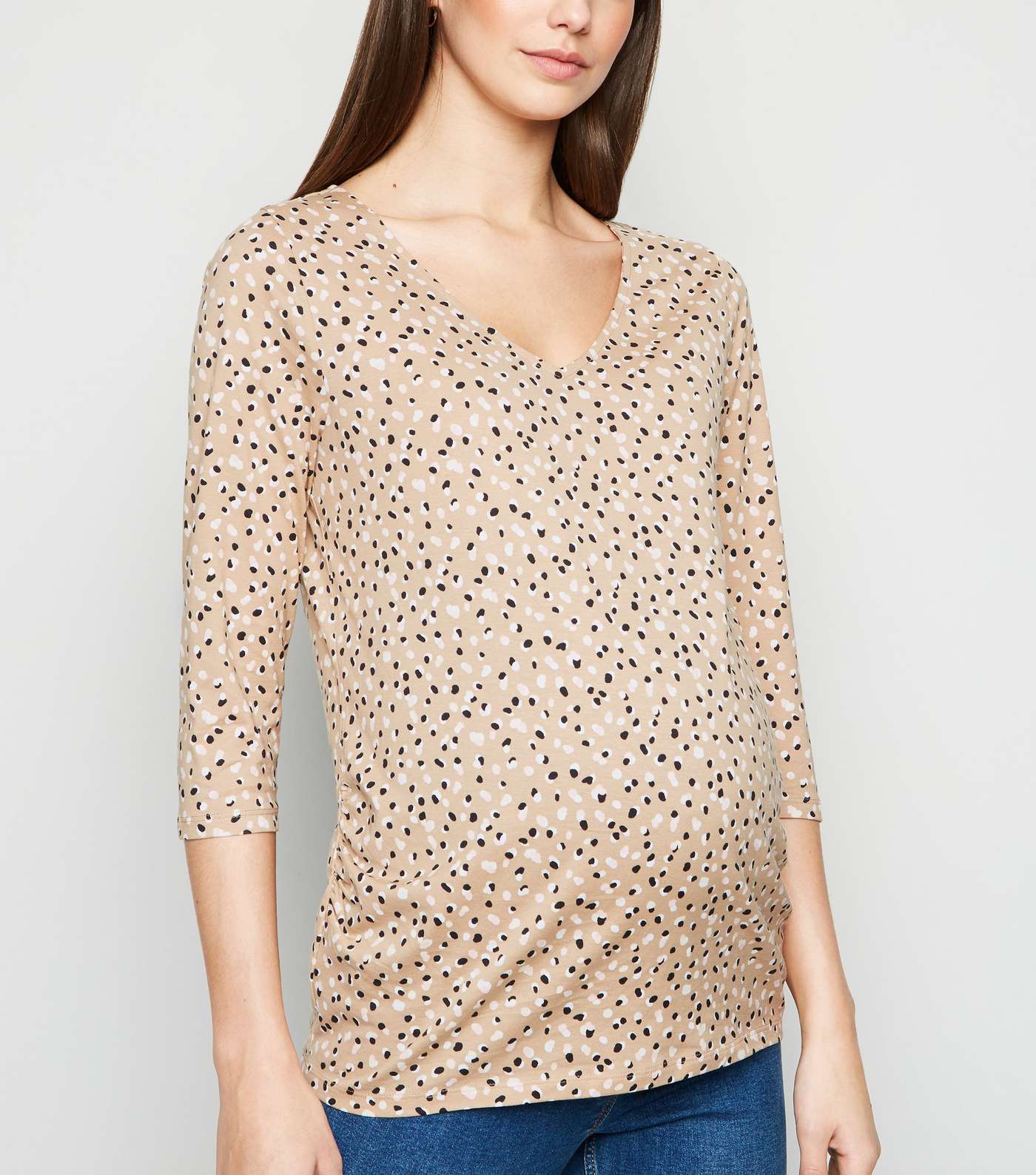 Maternity Brown Leopard Print T-Shirt