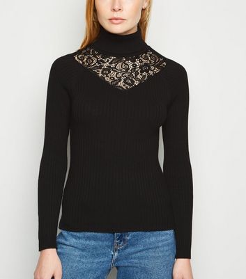 black lace jumper