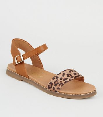 cheetah print footbed sandals