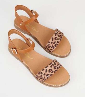 cheetah print footbed sandals