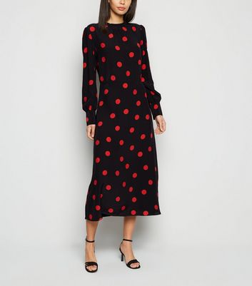 new look red and black dress
