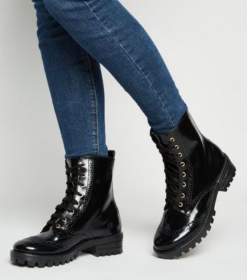 chunky brogue boots