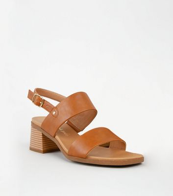 New look tan heeled sandals best sale