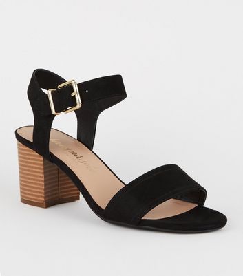 Black wooden 2025 heel sandals