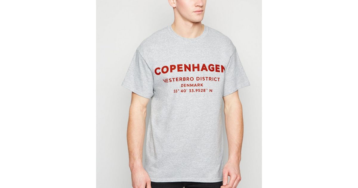 Grey Oversized Copenhagen Slogan T-Shirt | New Look