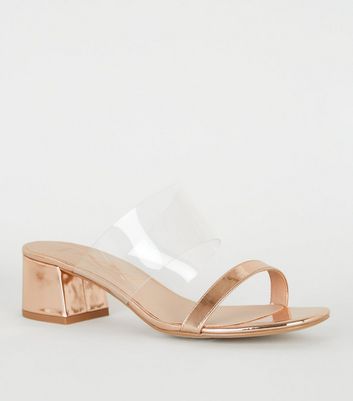 wide fit clear mules