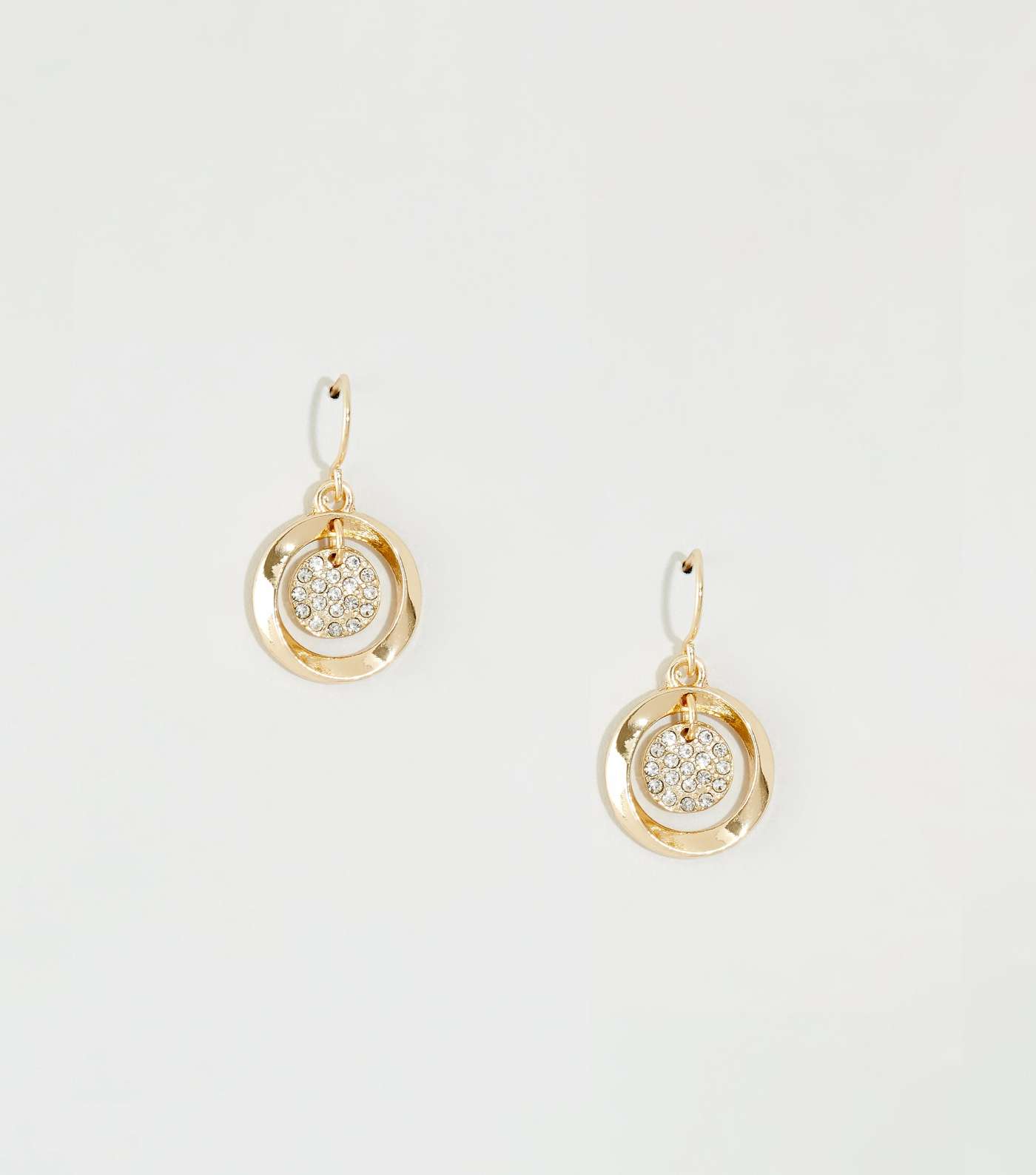 Gold Mini Pave Drop Earrings