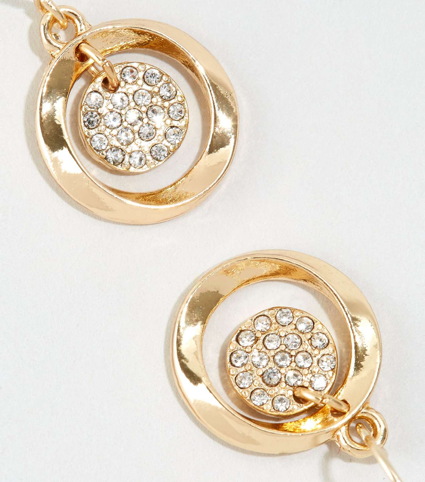 Gold Mini Pave Drop Earrings Image 3