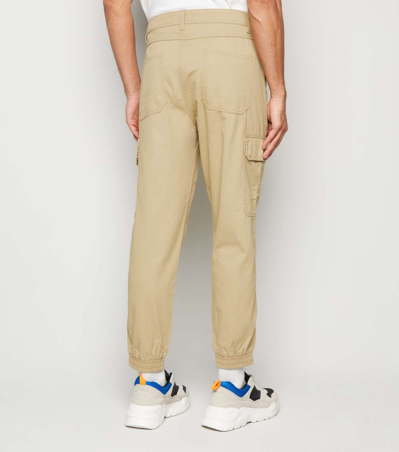 Tan Cuffed Cargo Trousers Image 3