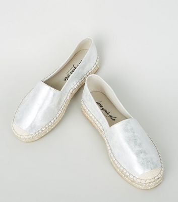 Silver 2025 flat espadrilles