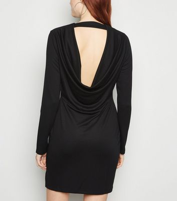 cowl back mini dress