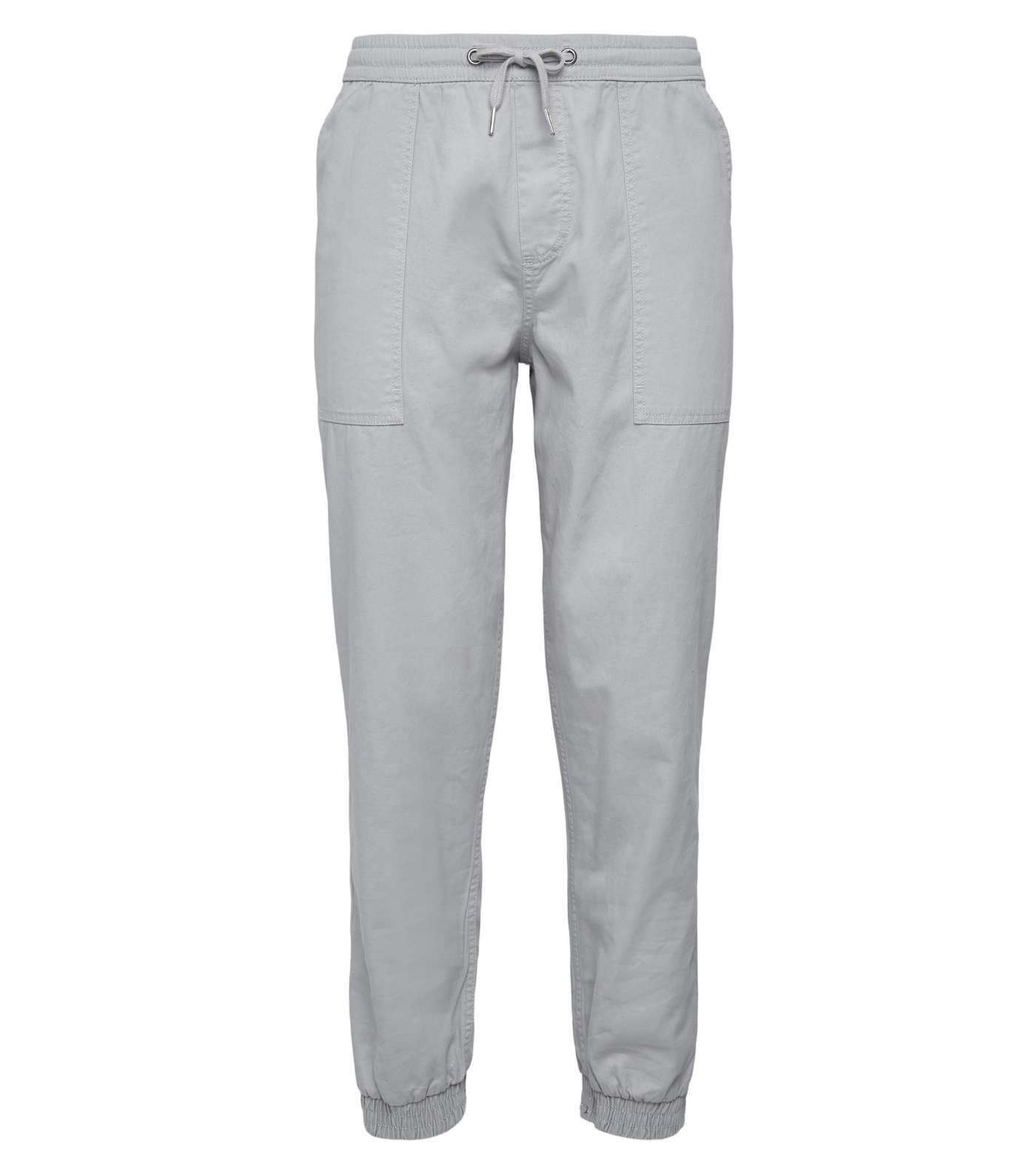 Pale Grey Cuffed Cargo Trousers Image 4