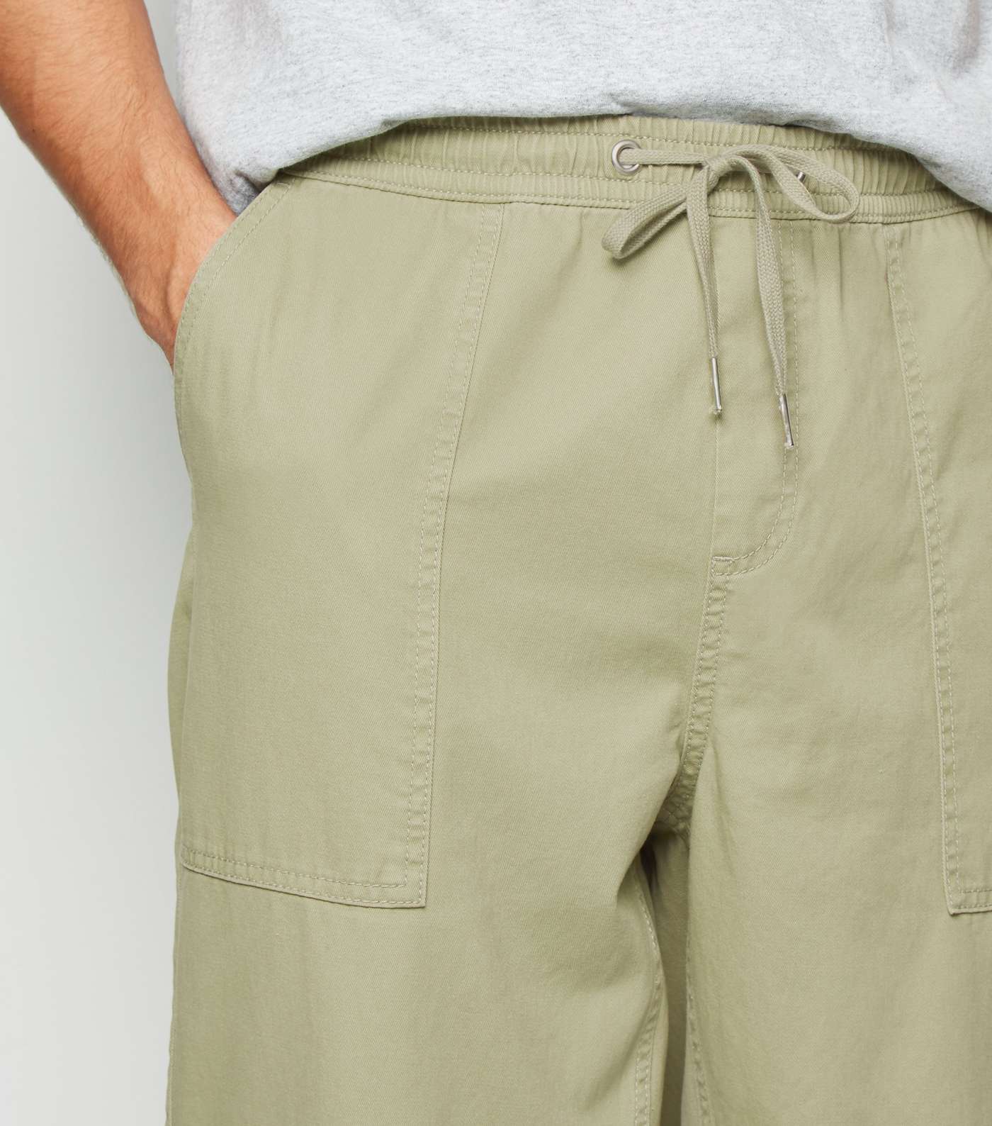 Olive Cuffed Cargo Trousers Image 5