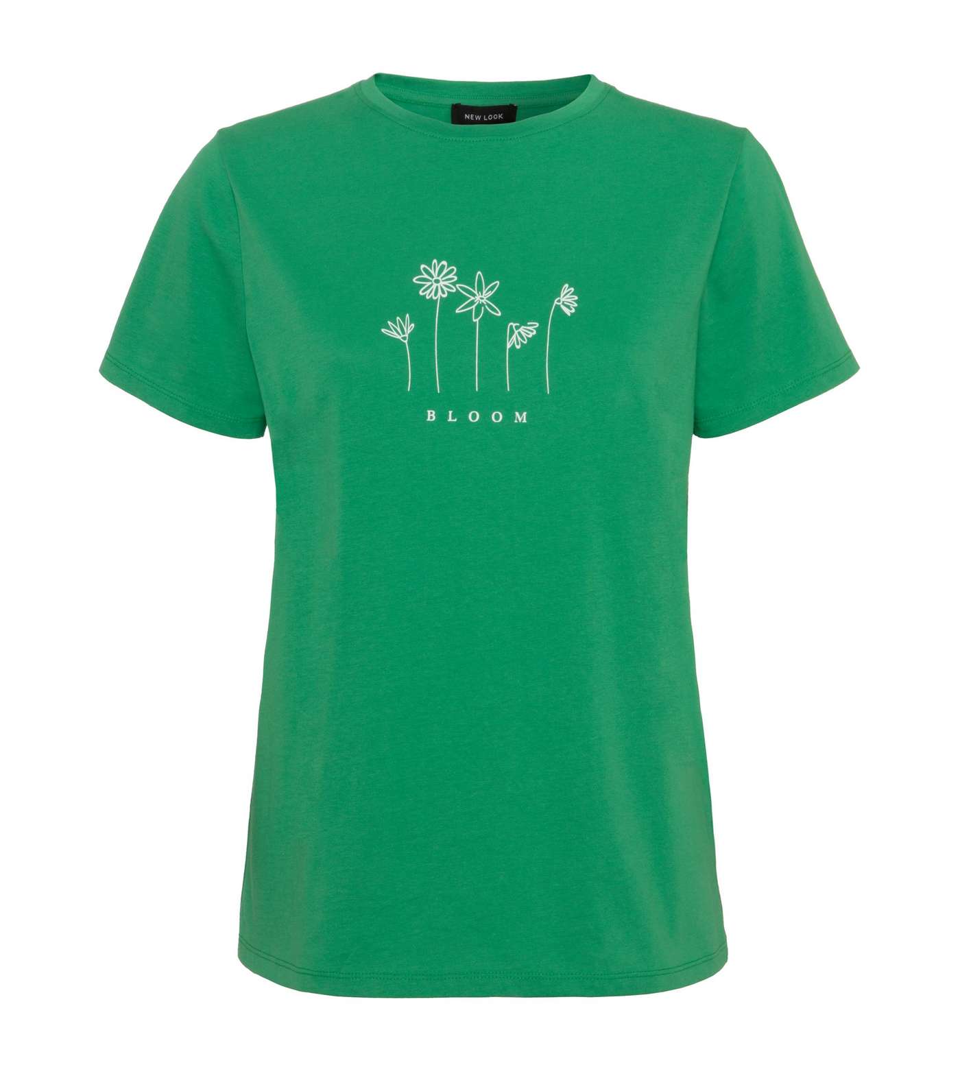 Green Bloom Floral Slogan T-Shirt