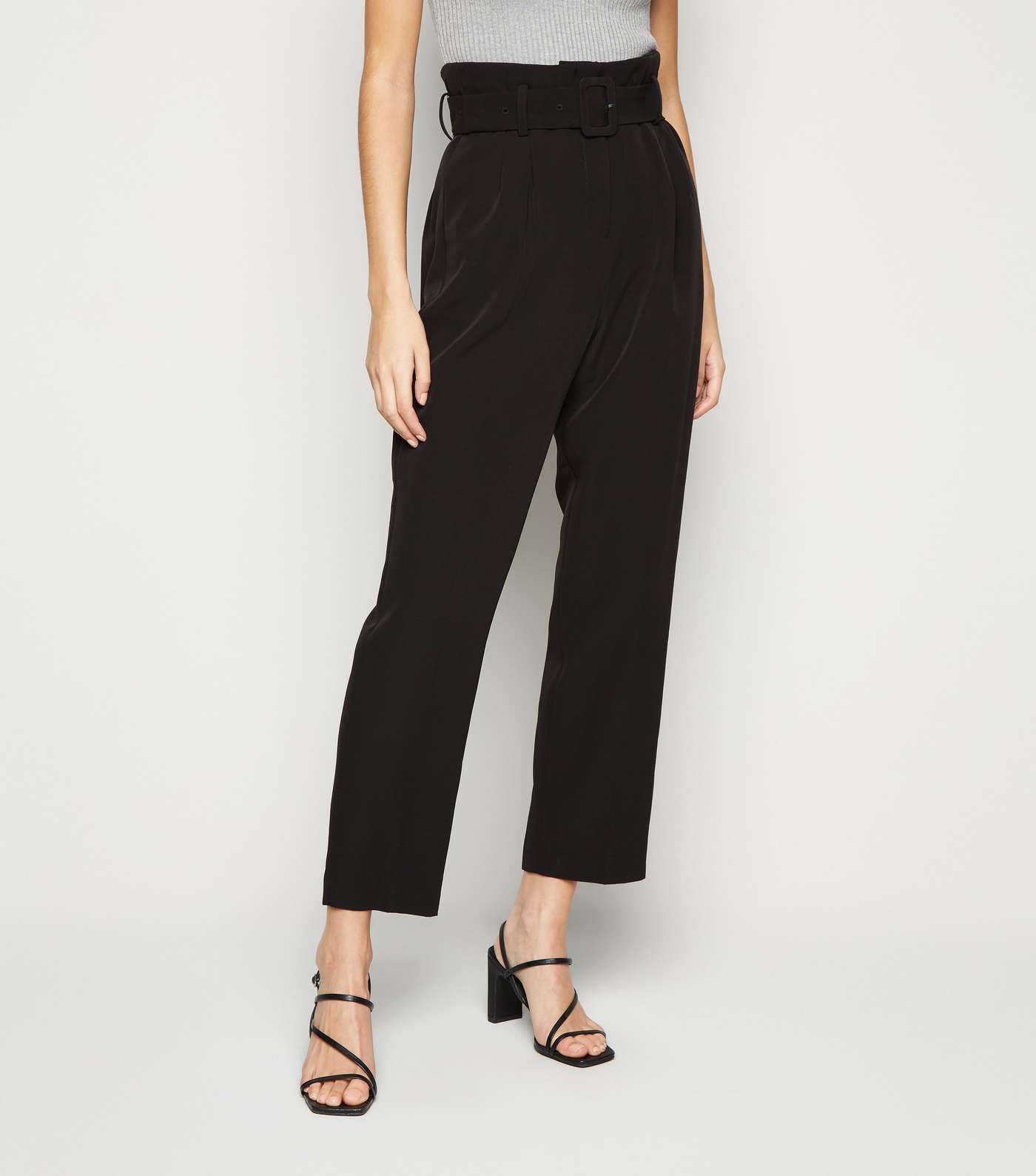 NA-KD Black Belted Trousers Image 2