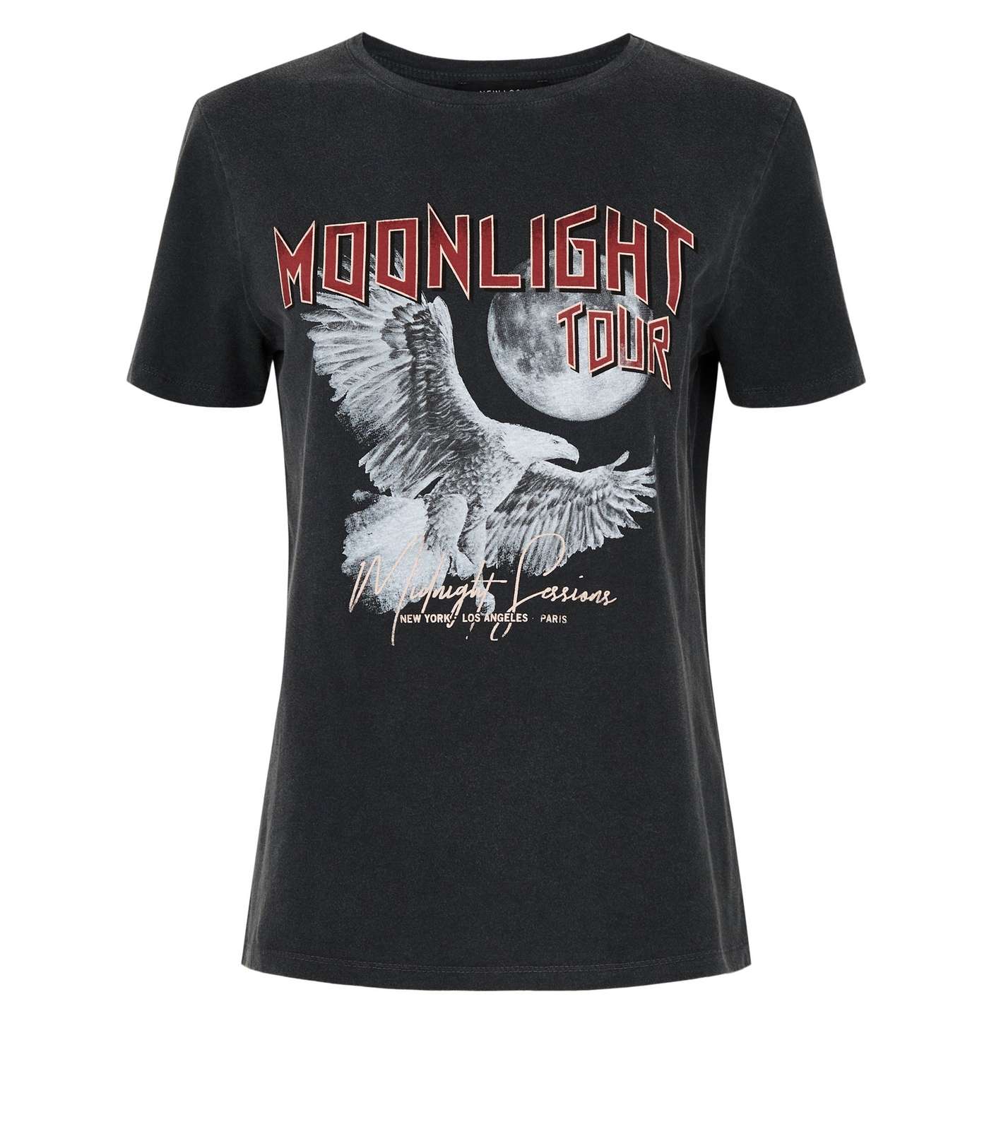 Dark Grey Moonlight Tour Slogan Rock T-Shirt Image 4