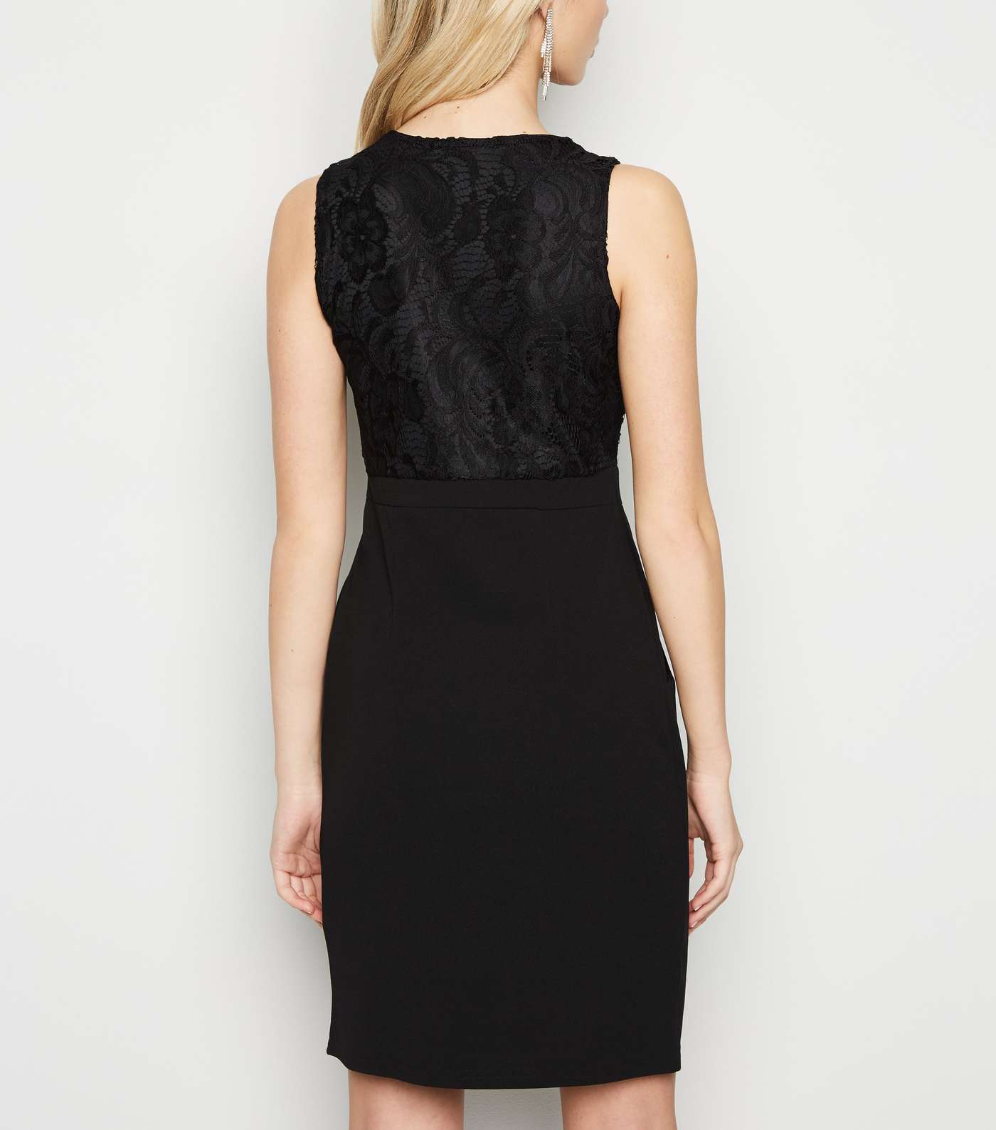 Mela Black Lace Top Mini Bodycon Dress Image 3