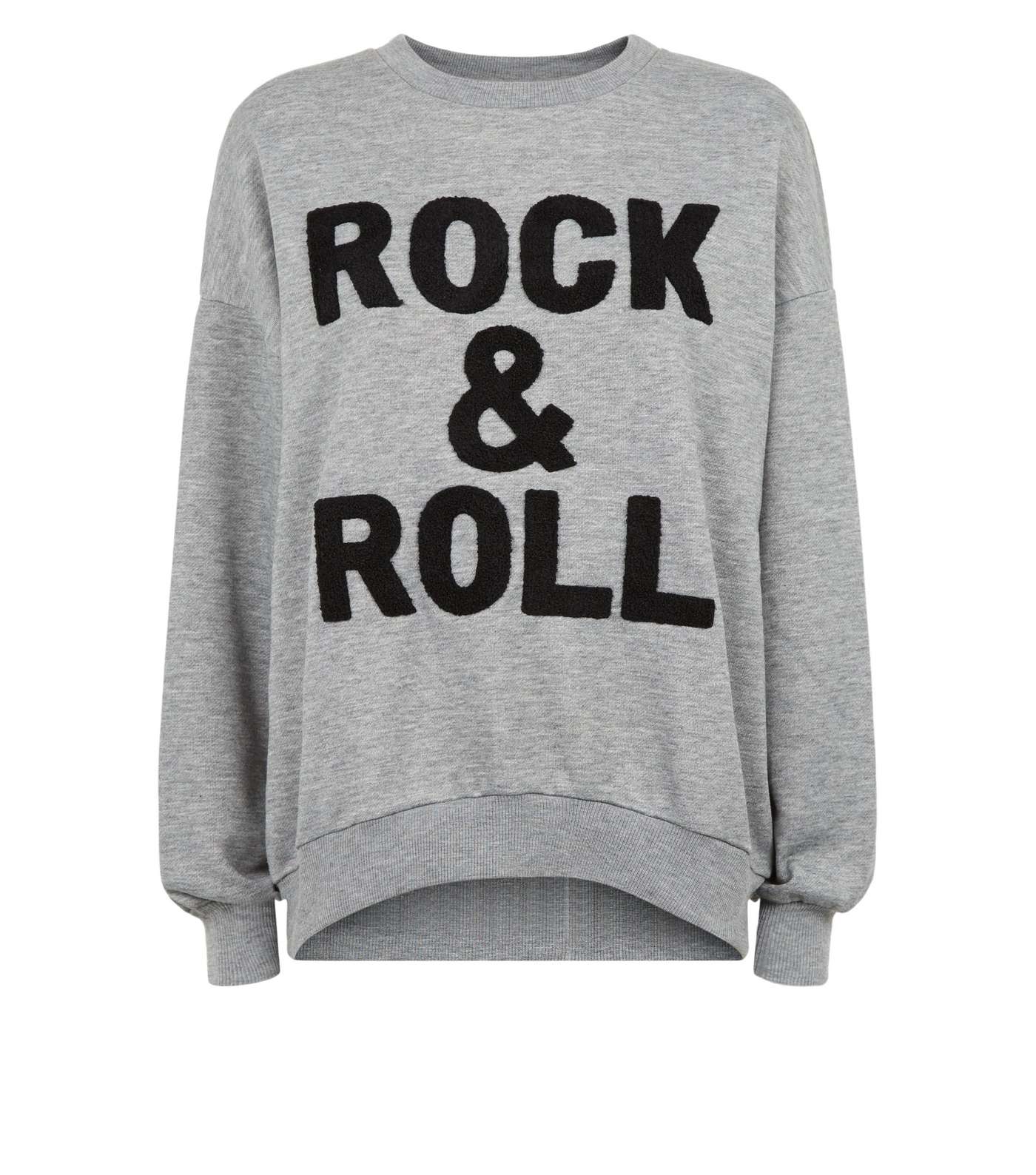 Cameo Rose Grey Rock & Roll Slogan Sweatshirt Image 4