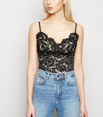 black lace bustier bodysuit