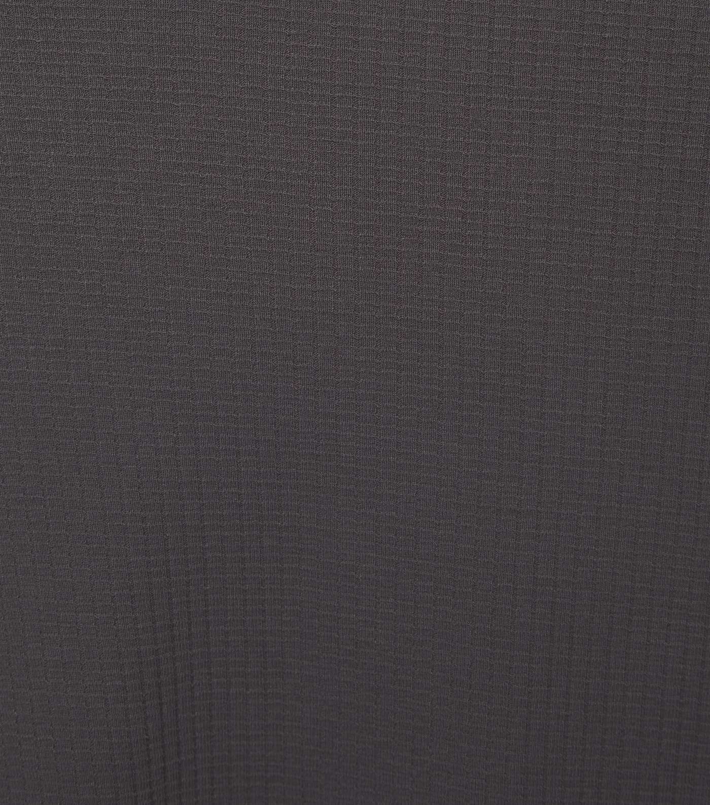 Dark Grey Textured Grid Oversized T-Shirt Image 6