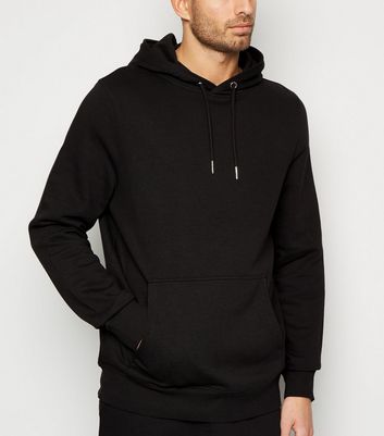 Image of Black Plain Long Sleeve Hoodie New Look