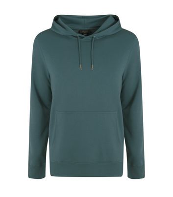 Teal Plain Long Sleeve Hoodie