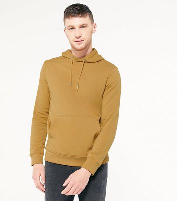 Mustard Plain Long Sleeve Hoodie New Look