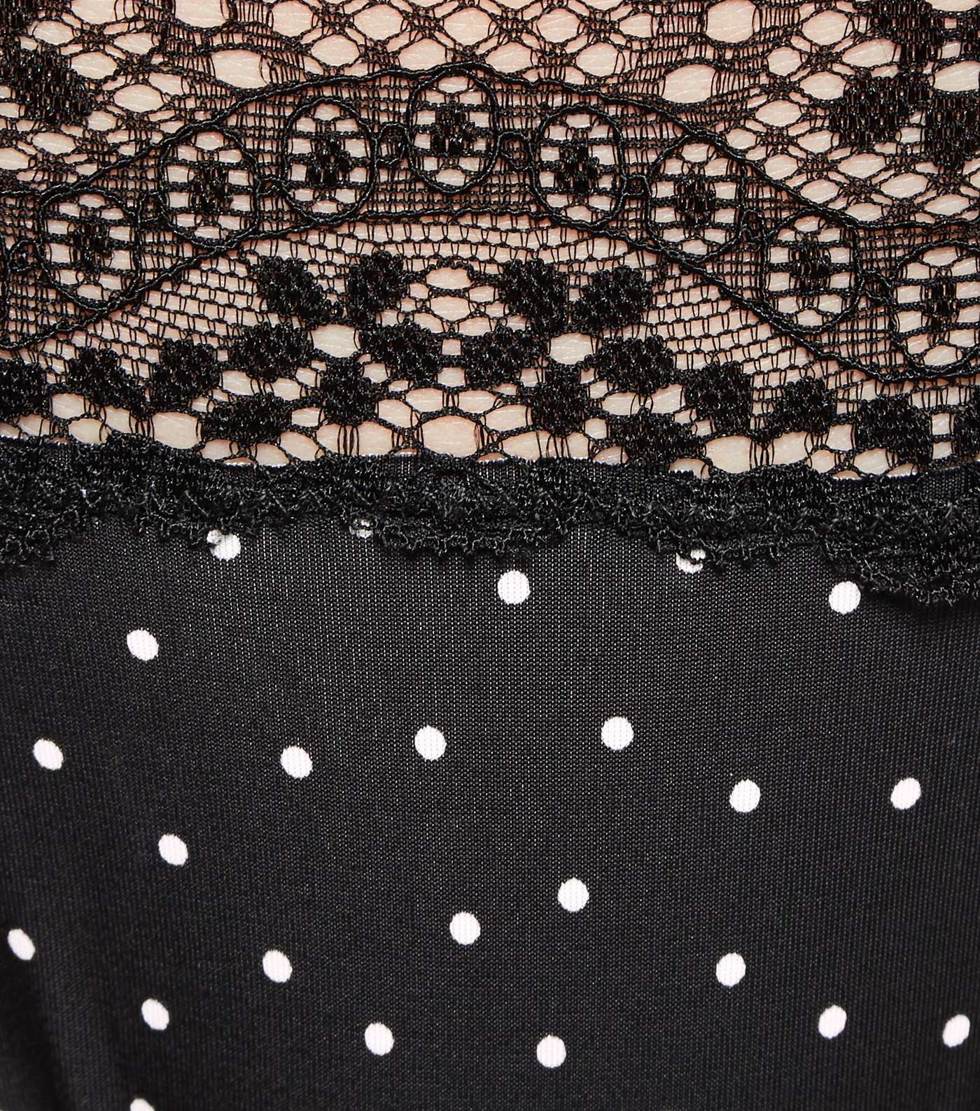 Black Spot Lace Waist Thong Image 4