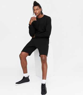 Schwarze Jersey-Shorts