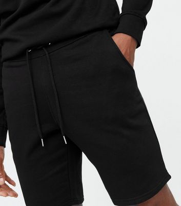 Image of Black Plain Jersey Shorts New Look