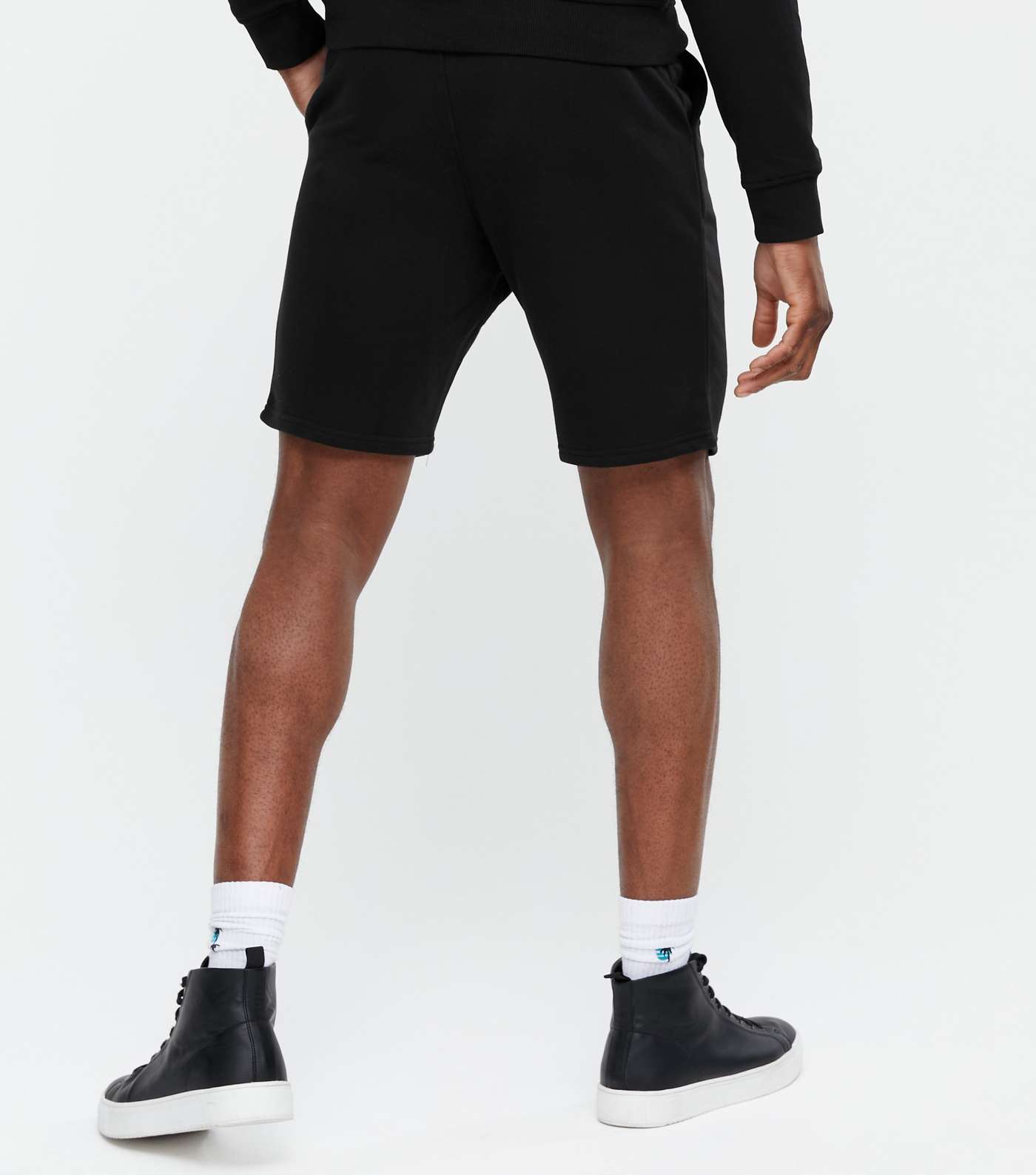 Black Plain Jersey Shorts Image 4