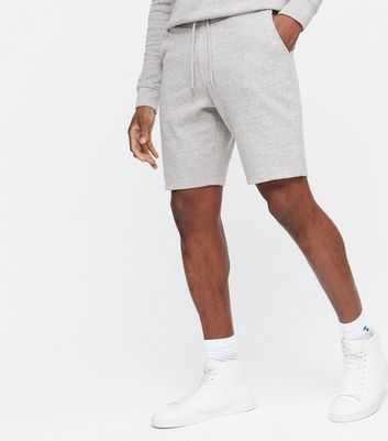 Image of Grey Marl Jersey Shorts New Look