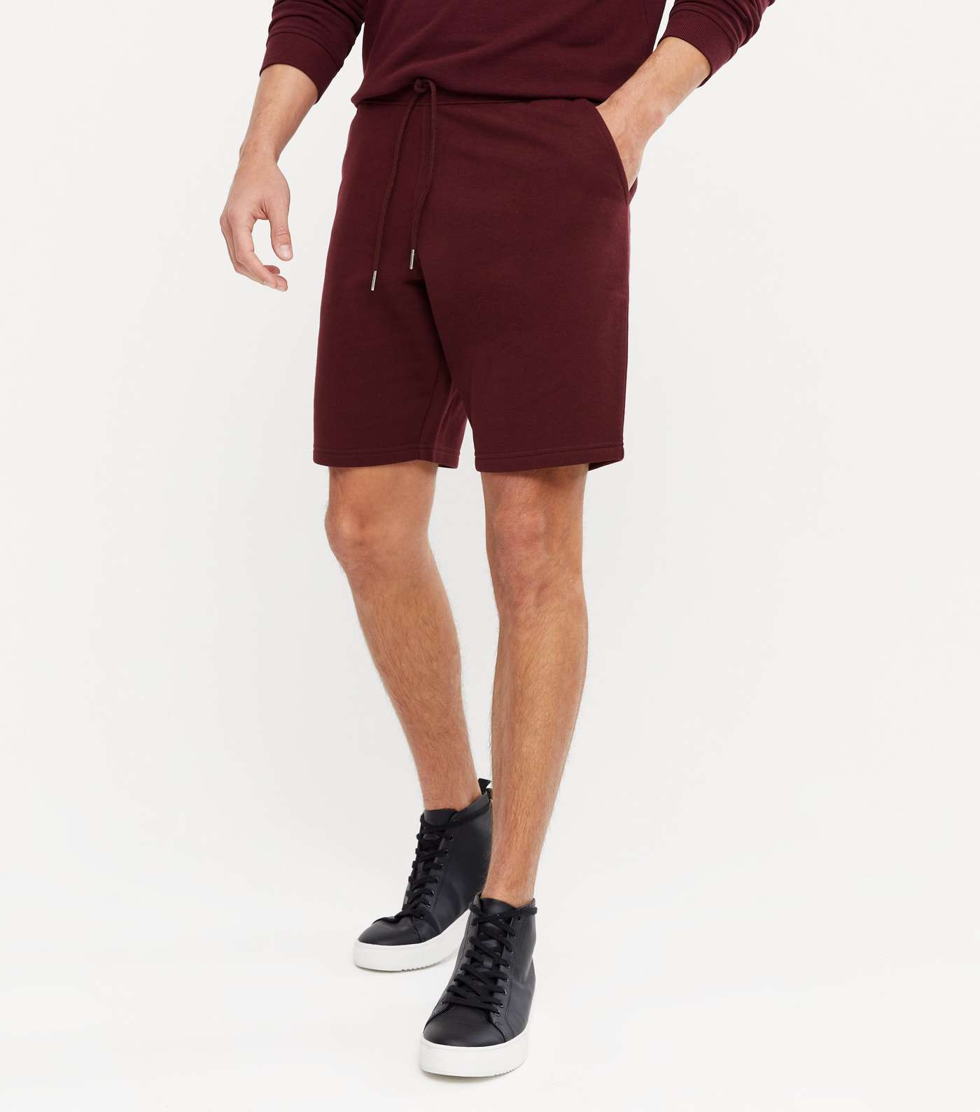 Burgundy Jersey Shorts Image 2