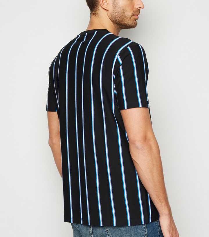 white shirt with vertical black stripes