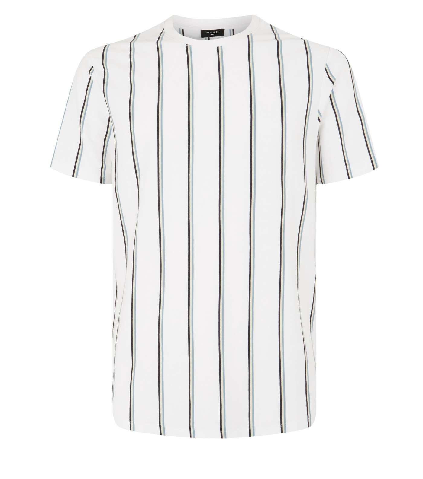 White Vertical Stripe Crew T-Shirt Image 4