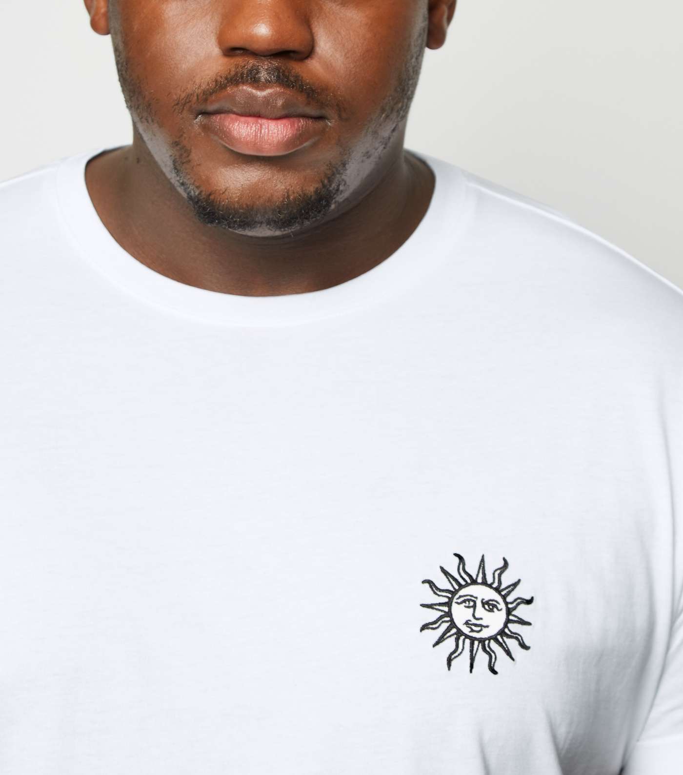 Plus Size White Sun Embroidered T-Shirt Image 5