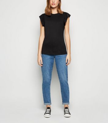 black cap sleeve shirt