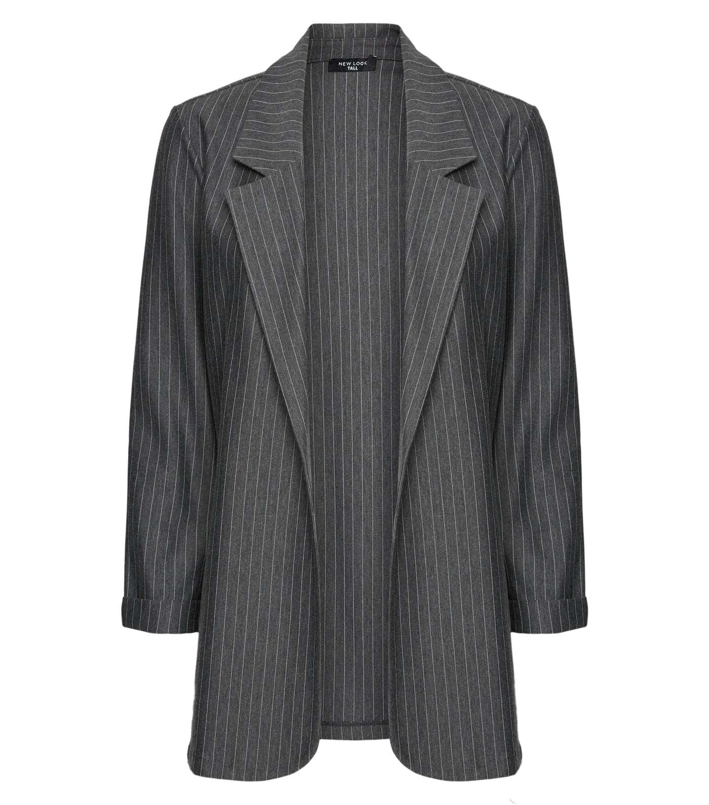 Tall Grey Pinstripe Jersey Blazer Image 4