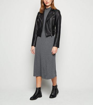 jacket with high neck dress