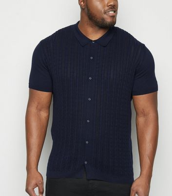 cable knit polo shirt