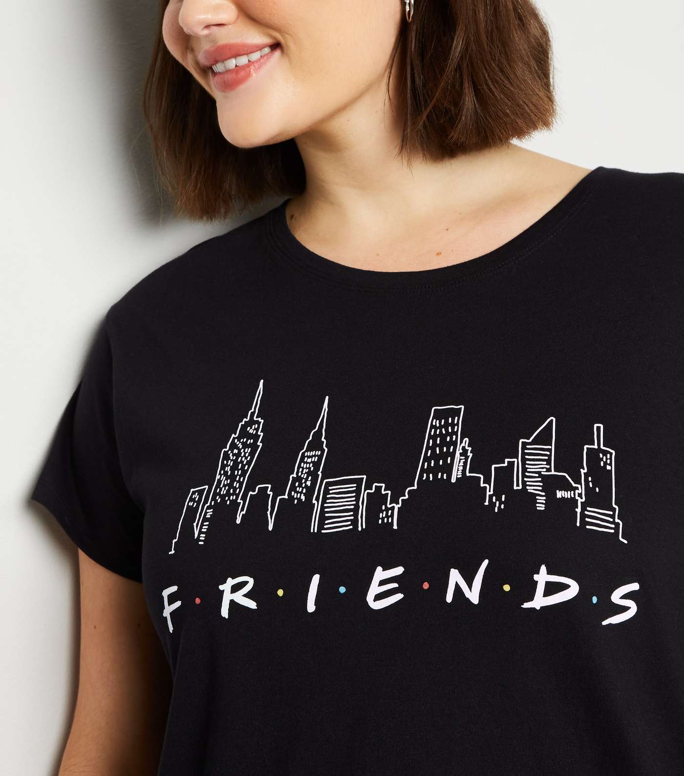 Curves Black Skyline Friends Logo T-Shirt  Image 5
